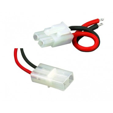 PAR DE CONECTOR PLUG TAMIYA MACHO E FEMEA COM FIO E TERMO RETRATIL CTMF